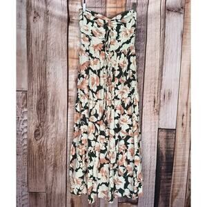 Abercrombie & Fitch Dress‎ Knotted Halter Floral Maxi Smocked Romantic Large